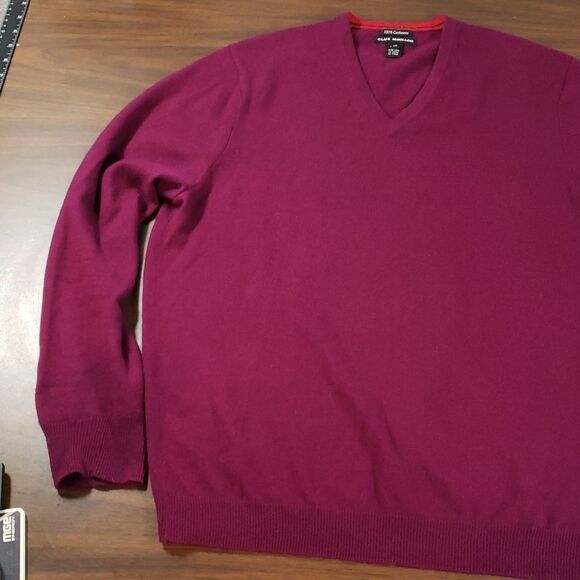 Club Monaco Mens 100% Cashmere Plum V-Neck Sweater Large So Soft! - Picture 2 of 11